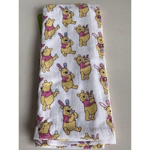 2 Pack Disney Winnie the Pooh Easter Bunny Spring Kitchen Towels 16 X 26” NEW - Picture 10 of 12